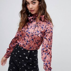 Lost Ink Blouse Pink Printed Size 6